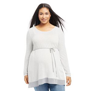 Plus Size Maternity Oh Baby by Motherhood™ Woven Scoopneck Tee