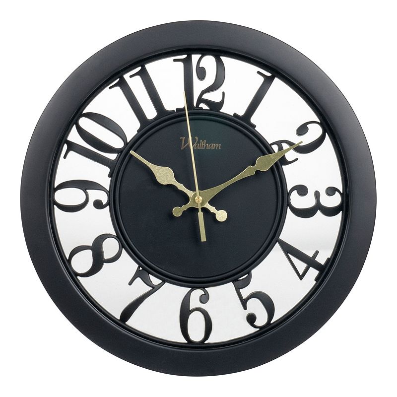 Waltham Clear Dial Wall Clock, Black