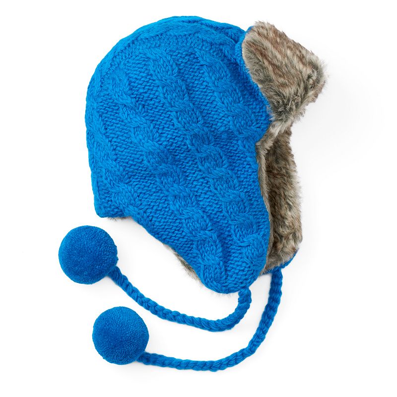 Women's Sijjl Cable-knit Trapper Hat, Blue Icon