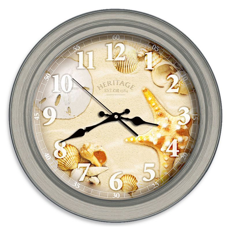 Reflective Art Seashells Wall Clock, Multicolor