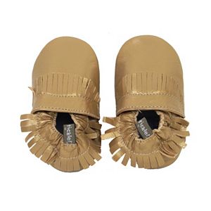 Baby Tommy Tickle Metallic Moccasin Crib Shoes