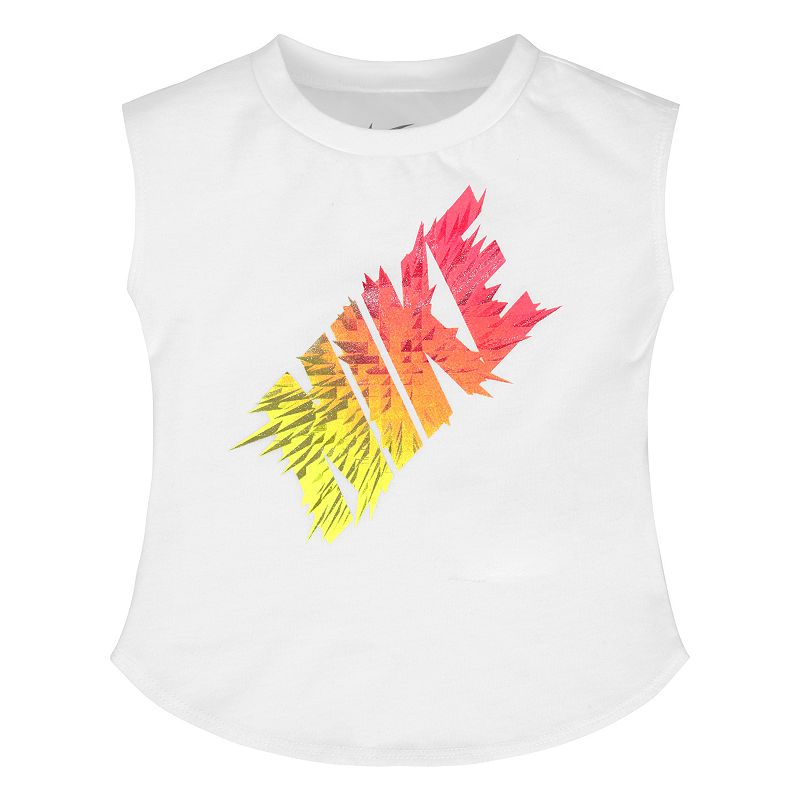 Baby Girl Nike Glittery Graphic Tank, Size: 12 Months, White