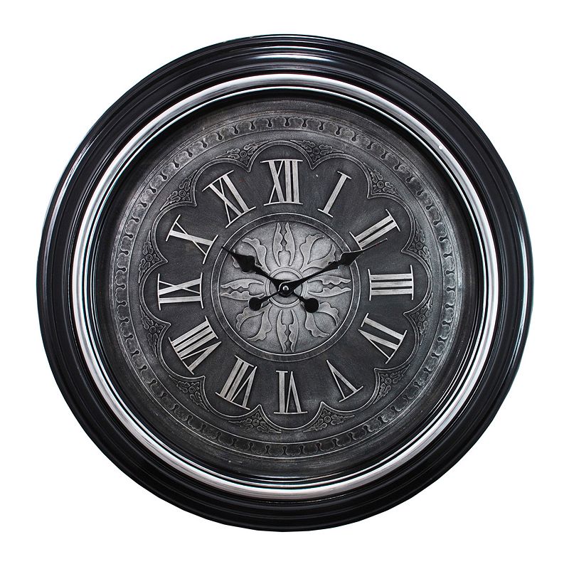 Kiera Grace Genoa Brushed Wall Clock, Silver