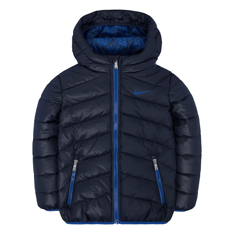 Boys 4-7 Nike Hooded Puffer Jacket, Boy's, Size: 6, Med Blue