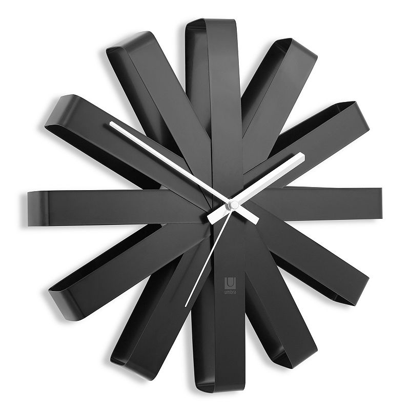 Umbra Ribbon Wall Clock, Black