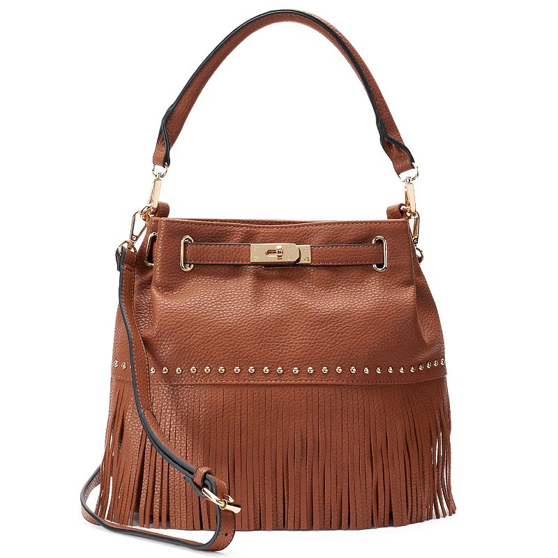 Mellow World Lorraine Fringe Bucket Bag, Women's, Brown