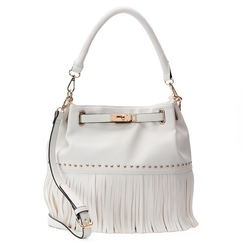 Mellow World Lorraine Fringe Bucket Bag, Women's, White