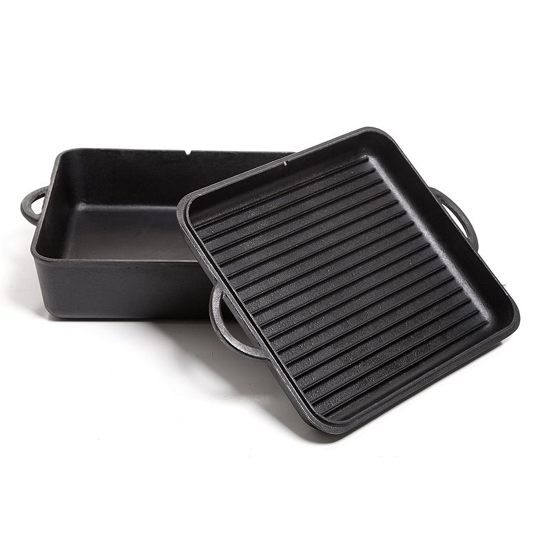 Camp Chef 16.25-in. Cast-Iron Square Dutch Oven, Black