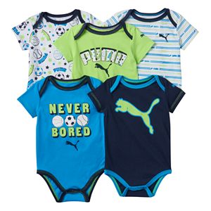 Baby Boy PUMA 5-pk. Graphic & Print Bodysuits
