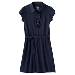 Girls 4-14 Chaps School Uniform Ruffled Polo Shirt Dress