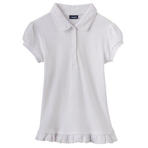 Girls 4-16 Chaps School Uniform Lace Ruffle Polo