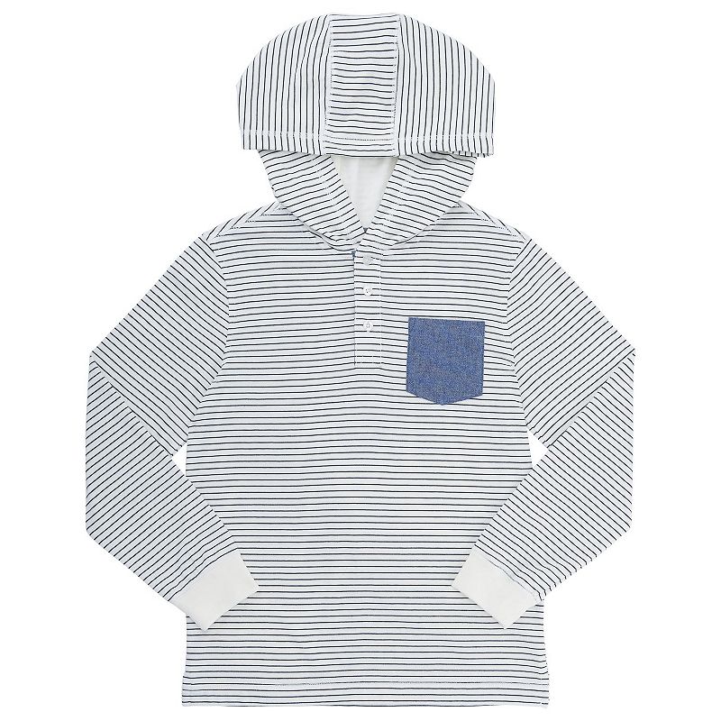 Boys 4-7 French Toast Hooded Pocket Henley, Boy's, Size: 5, Natural