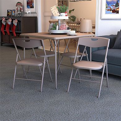 Cosco Folding Table & Plastic Backed Chair 5-piece Set