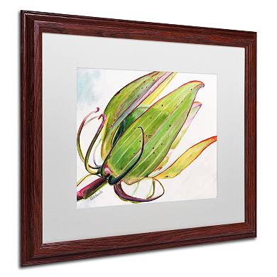 Trademark Fine Art Flower Pod Wood Finish Framed Wall Art