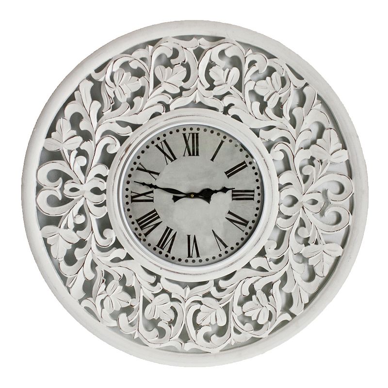 Fetco Home Decor Vella Wall Clock, White