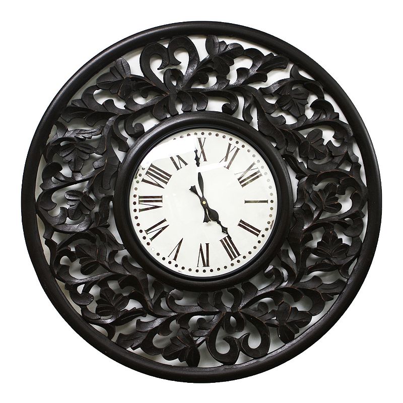 Fetco Home Decor Vella Wall Clock, Brown Oth