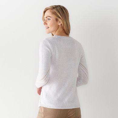 Women's Sonoma Goods For Life® Cable-Knit Crewneck Sweater