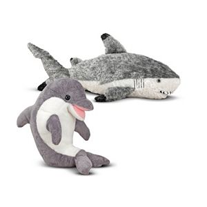 Melissas & Doug Dolphin & Shark Plush Sealife Bundle