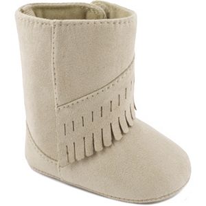 Baby Wee Kids Faux-Suede Fringe Moccasin Boot Crib Shoes