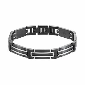 LYNX Men's Stainless Steel Rectangle Link Bracelet