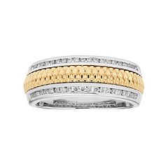 Men's Two Tone 14k Gold 1/3 Carat T.W. Diamond Wedding Band by