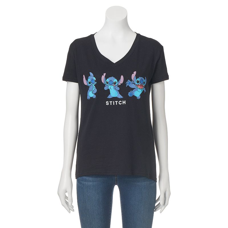 Disney's Juniors' Lilo & Stitch V-Neck Graphic Tee, Girl's, Size: XL, Oxford