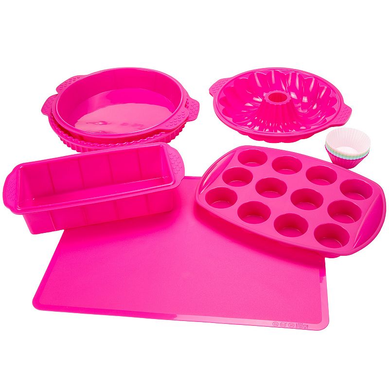 Classic Cuisine 18-pc. Silicone Bakeware Set, Pink