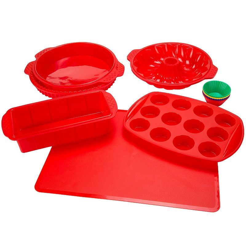 Classic Cuisine 18-pc. Silicone Bakeware Set, Red