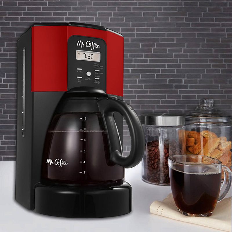 Mr. Coffee Design To Shine 12-Cup Programmable Coffee Maker, Red