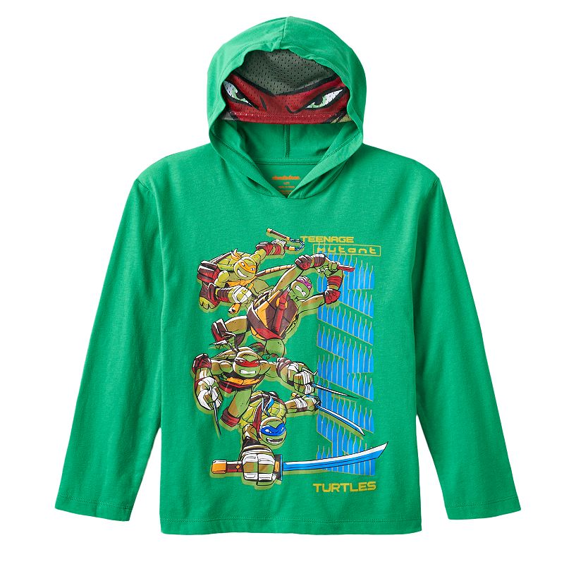 Boys 4-7 Teenage Mutant Ninja Turtles Mask Hooded Tee, Boy's, Size: L (7) , Dark Green