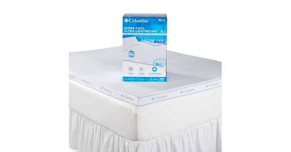 columbia super cool memory foam mattress topper
