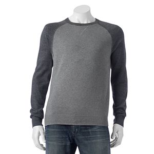 Big & Tall SONOMA Goods for Life® Classic-Fit Colorblock Fine Gauge Crewneck Sweater