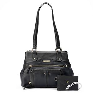 Stone & Co. Nadine Phone Charging Triple Entry Leather Satchel