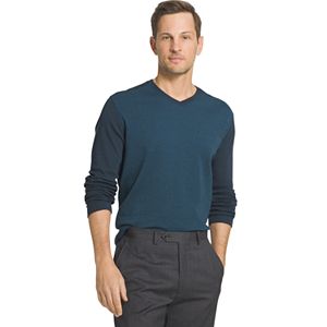 Big & Tall Van Heusen Jaspe Classic-Fit Colorblock V-Neck Sweater