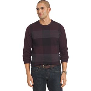 Men's Van Heusen Classic-Fit Fine Gauge Plaid Crewneck Sweater