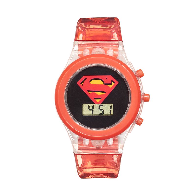 DC Comics Superman Kids' Digital Light-Up Watch, Boy's, Size: Medium, Red