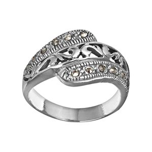 Sterling Silver Marcasite Filigree Ring