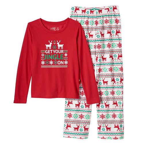 Jammies For Your Families Toddler Boy "Get Your Jingle On" Fairisle Pajama Set