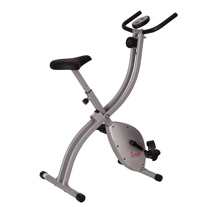 Sunny Health & Fitness Magnetic Folding Exercise Bike, Grey