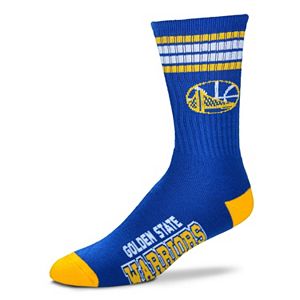 Men's For Bare Feet Golden State Warriors Deuce Striped Crew Socks