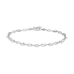 10k White Gold Open Link 1/4 Carat T.W. Diamond Tennis Bracelet by