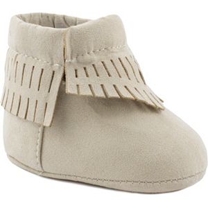 Baby Wee Kids Faux-Suede Fringe Moccasin Crib Shoes