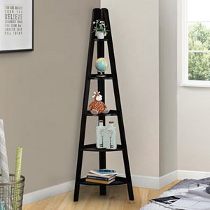 Casual Home 5-Shelf Corner Ladder Bookcase