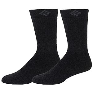 Men's Columbia 2-pack Crossover Wool-Blend Cushioned Crew Socks