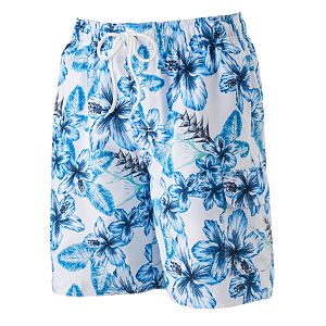 Men's Croft & Barrow® Floral Microfiber Swim Trunks