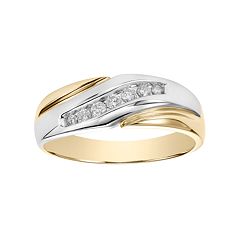 Cherish Always Two Tone 10k Gold 1/4 Carat T.W. Diamond Wedding Band by