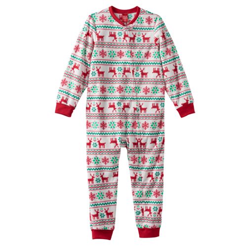 Jammies For Your Families Kids Reindeer One-Piece Pajamas