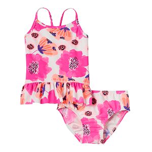 Toddler Girl OshKosh B'gosh® Pink Floral Tankini Top & Bottoms Swimsuit Set