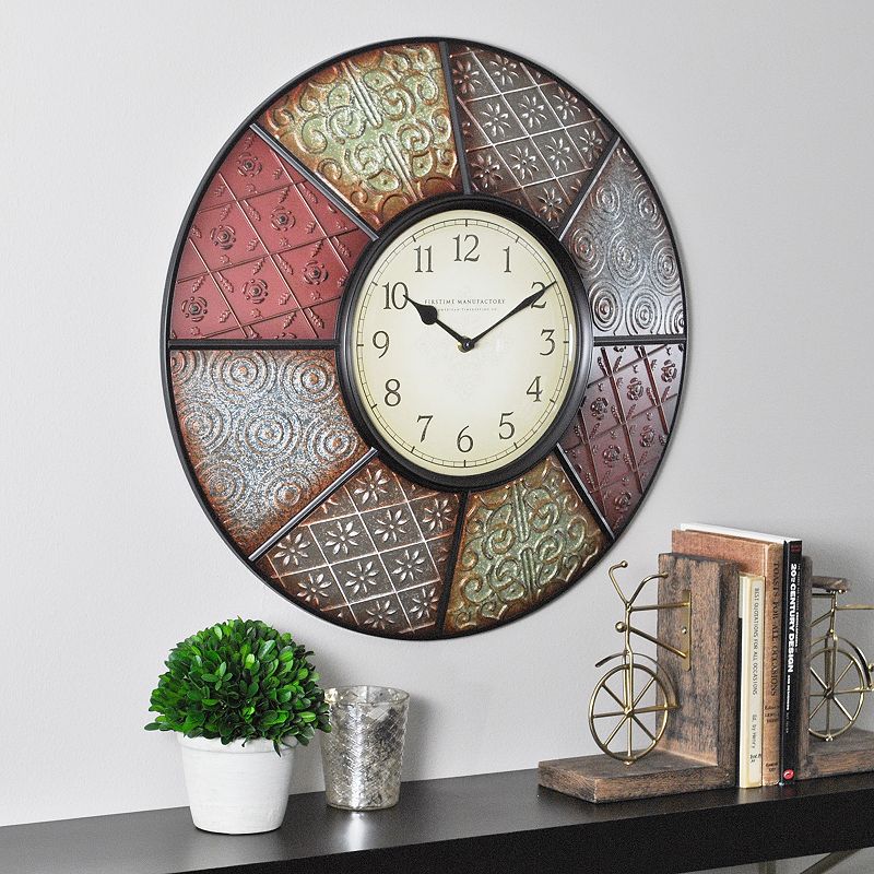 FirsTime Patchwork Wall Clock, Multicolor