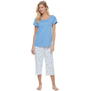 Women's Croft & Barrow® Pajamas: Mom's Day Short Sleeve Top & Capris PJ Set